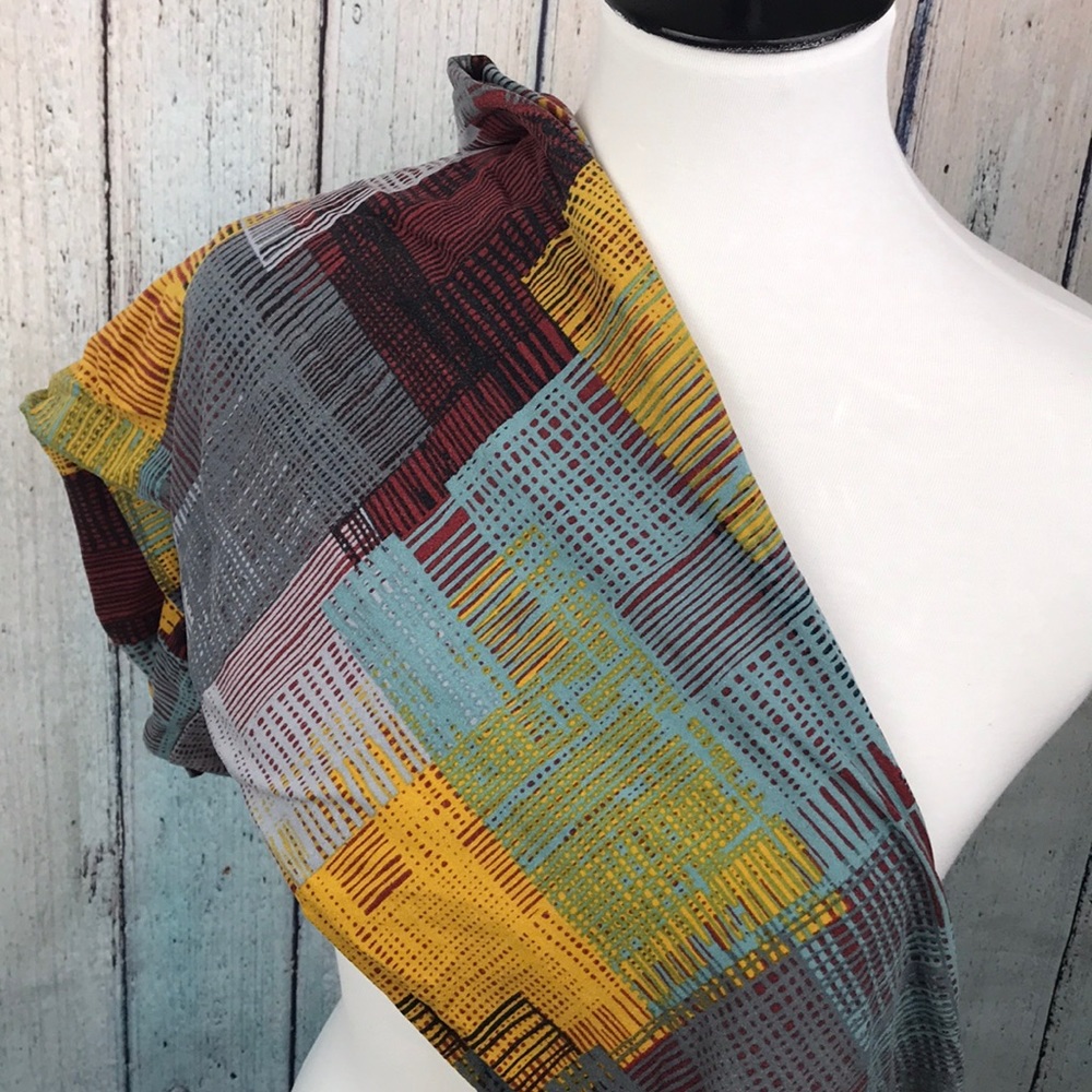 TC LuLaRoe Burgundy and Mustard Leggings